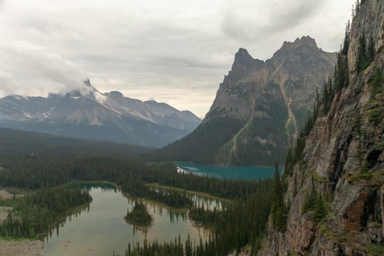 landscape photograph of mountain ranges and lakes in Mary Lake Canada