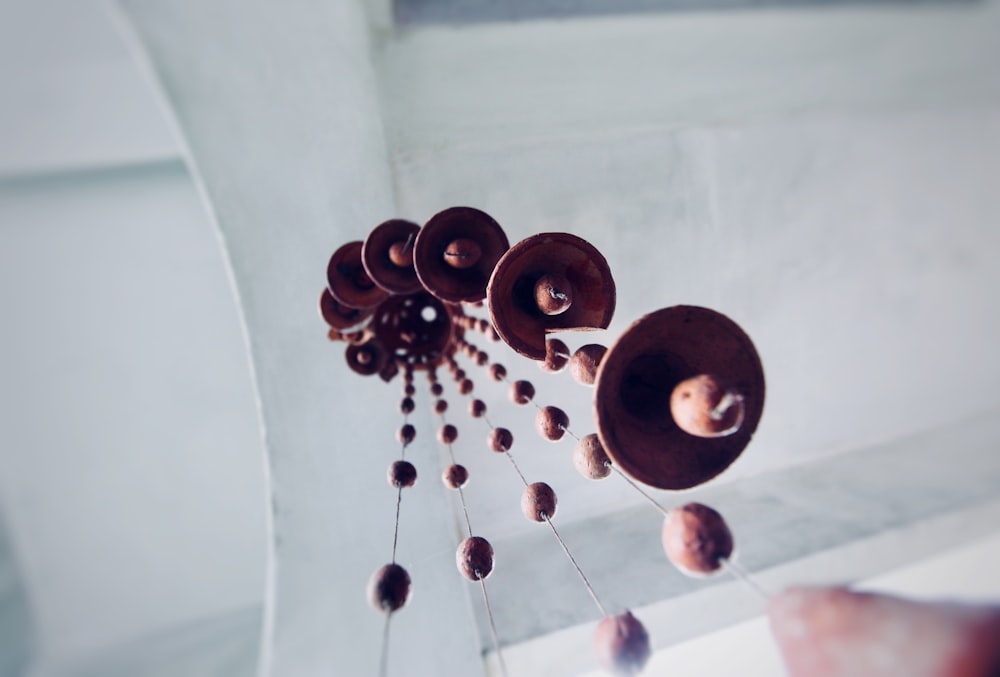 worm's eye view photo of brown hanging decor