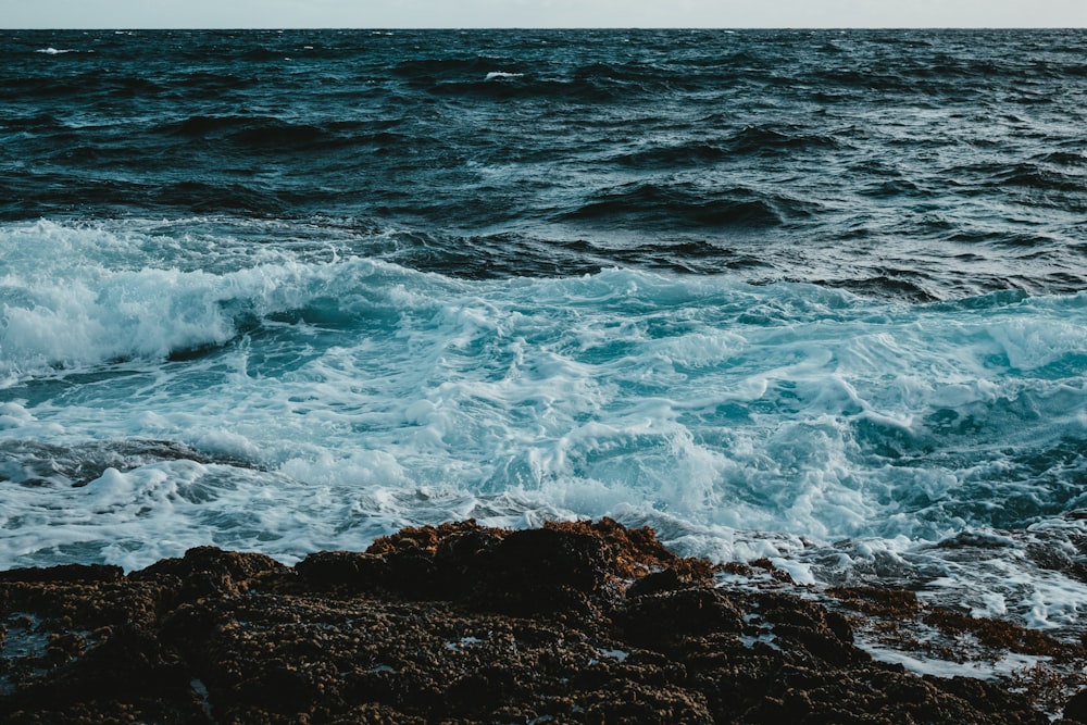 ocean waves on rocks