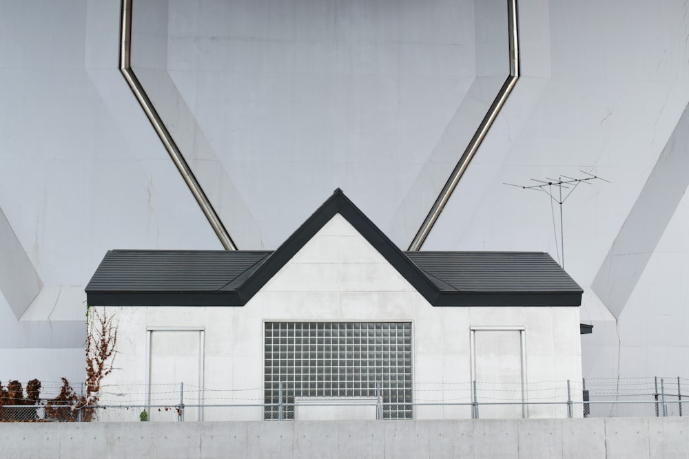 closed door of white and black house