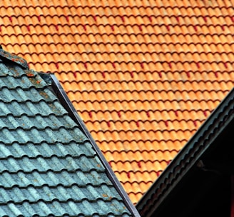 brown and green house roof