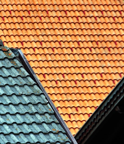 brown and green house roof