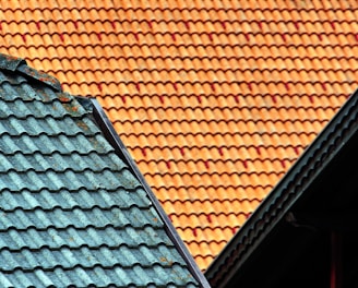 brown and green house roof