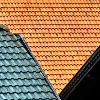 brown and green house roof