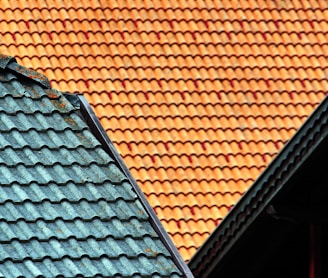 brown and green house roof