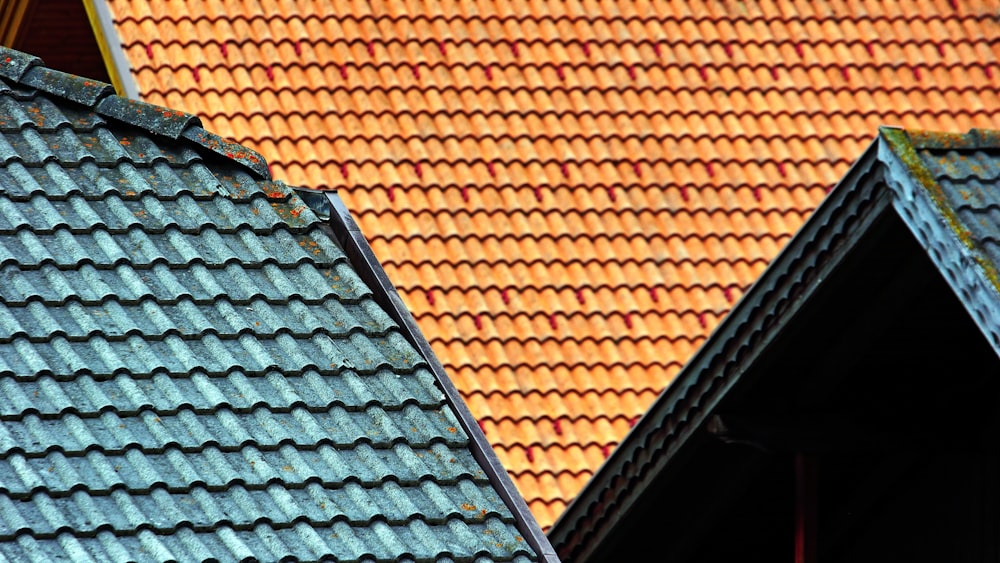 brown and green house roof