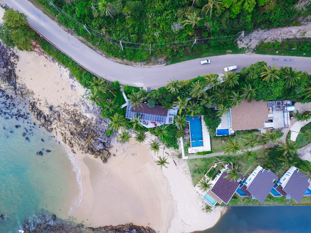 aerial photography of beach