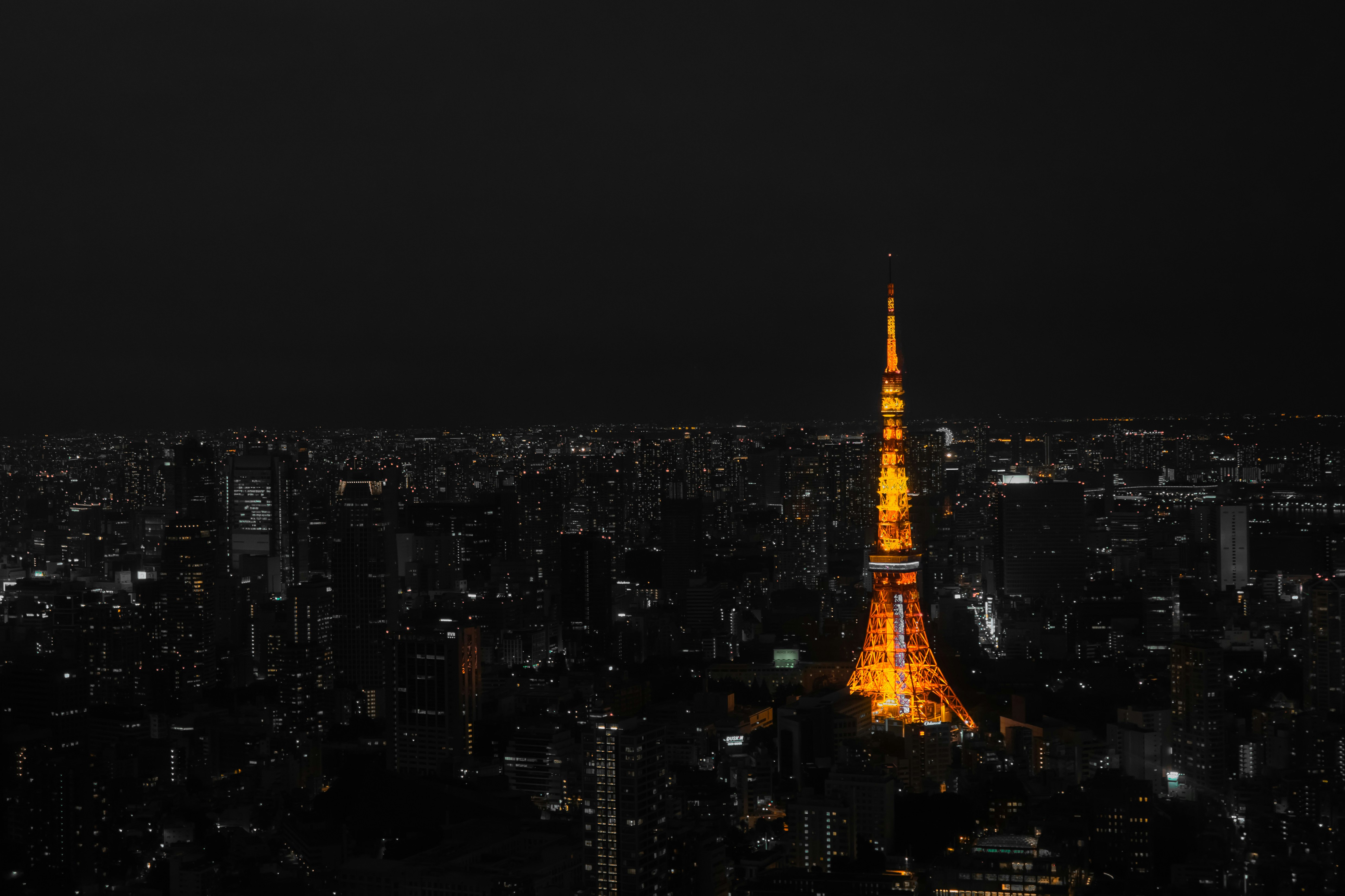 lighted Tokyo Tower located at Japan
