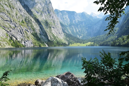 calm body of water and mountain in Berchtesgaden National Park Germany
