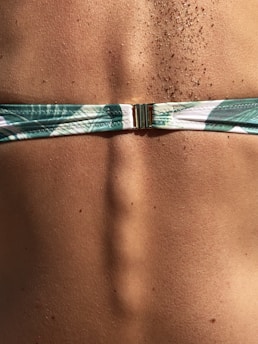 green and white bikini top