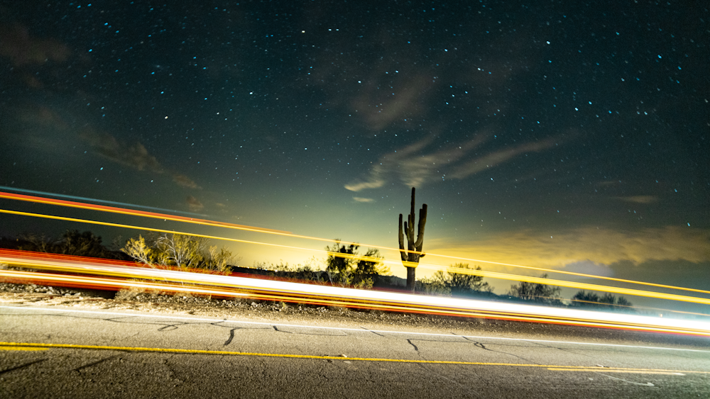 time-lapse photograohy of lights