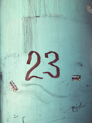 A neat curb featuring a local sports team logo alongside the home number.
