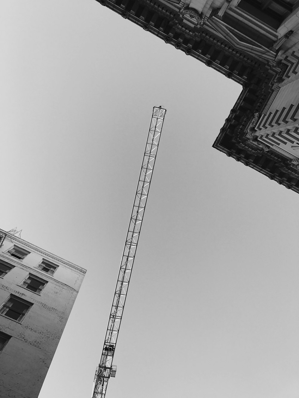 worm's eye view of crane