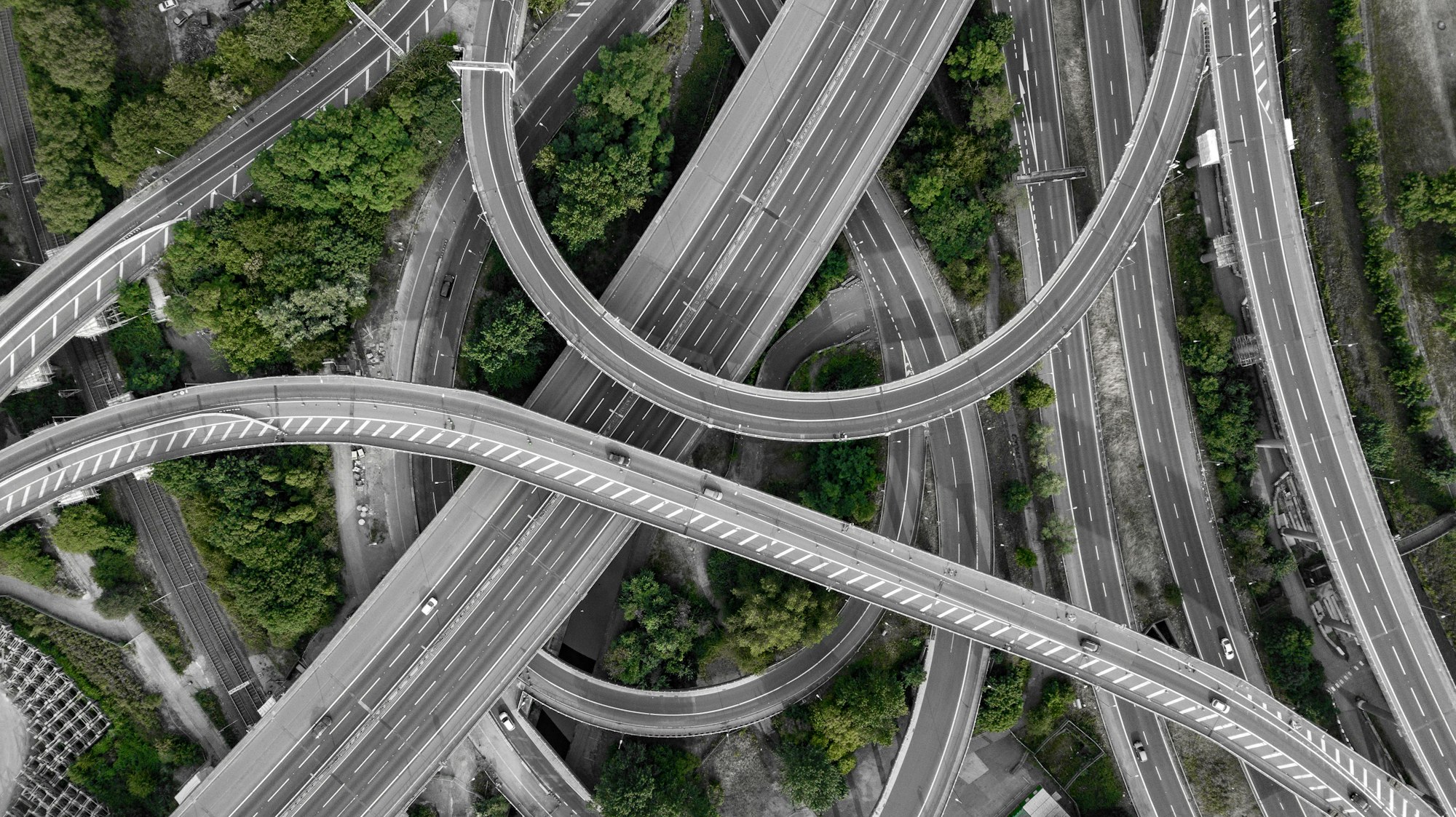 a complex highway interchange