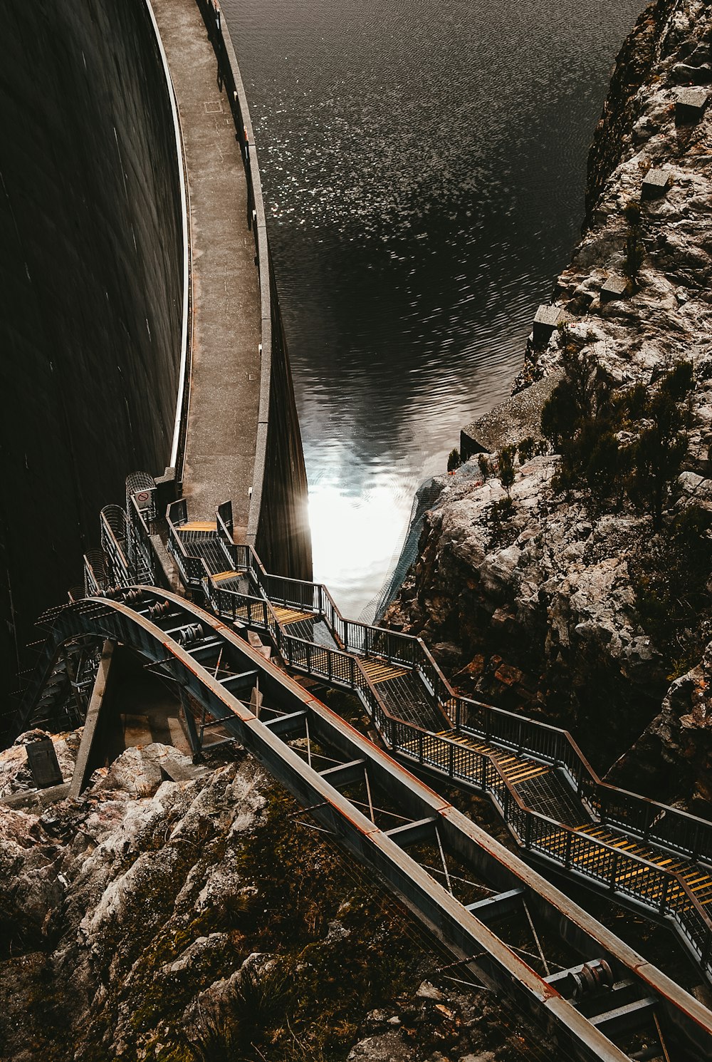 Vista da escada de aço