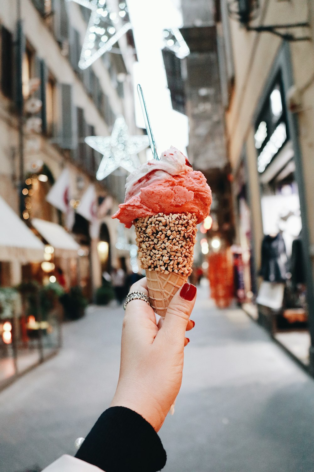 person holding ice cream