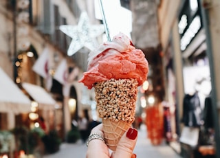 person holding ice cream