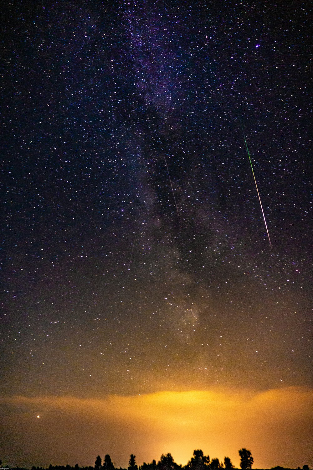 landscape photo of meteor shower