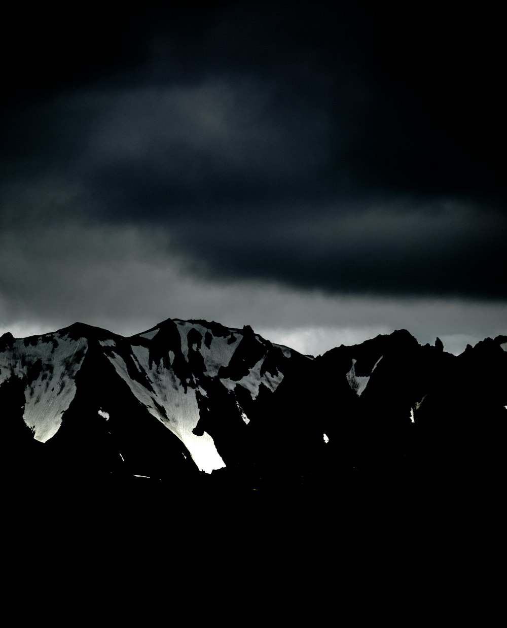 clouds over mountain range