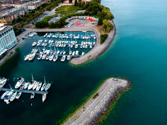 yacht dock near building in Neuchâtel Switzerland