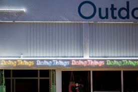 A series of neon lights spelling out 