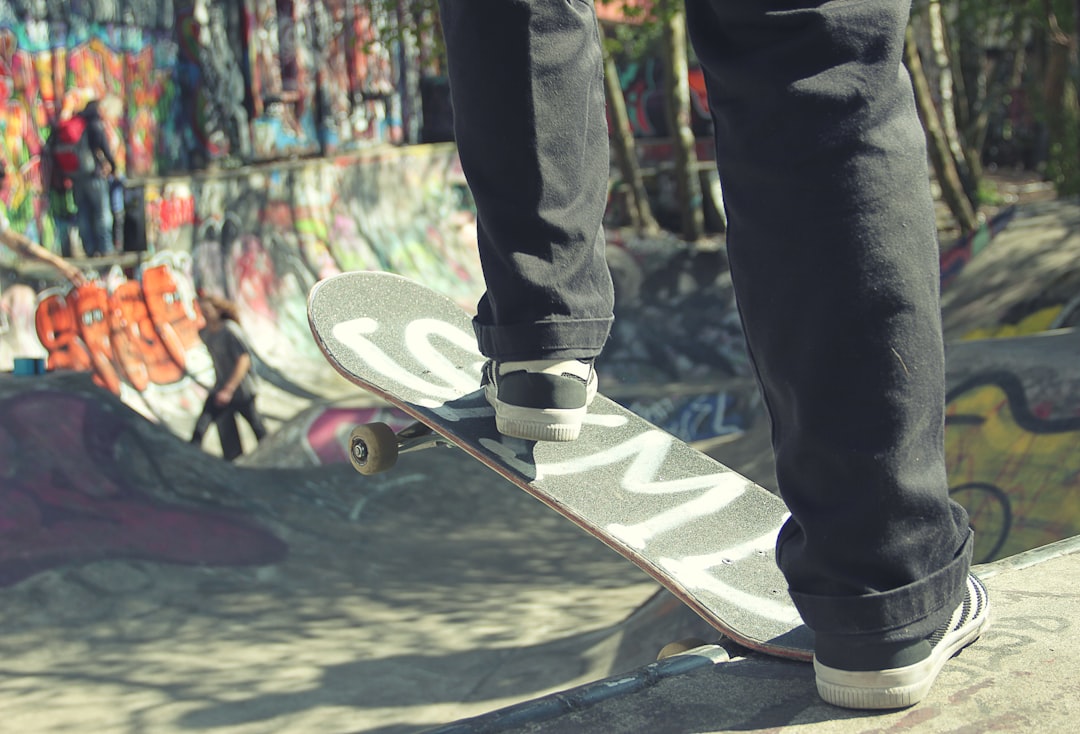 person riding on skateboard