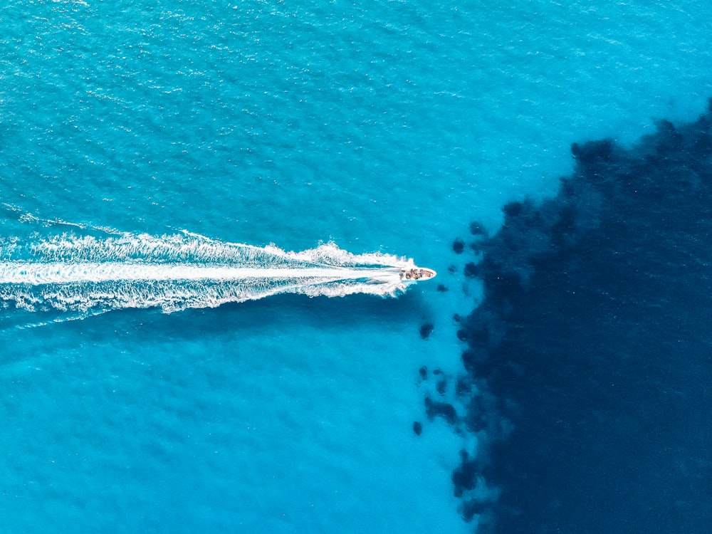 white motor boat on body of water during daytime