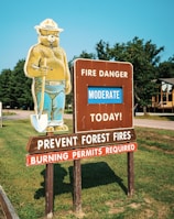 fire danger moderate today signage