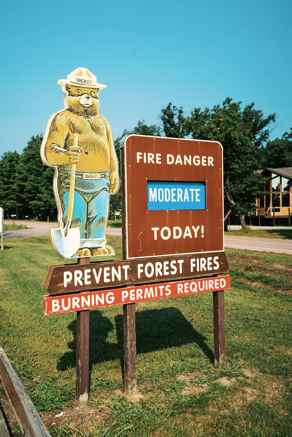 fire danger moderate today signage