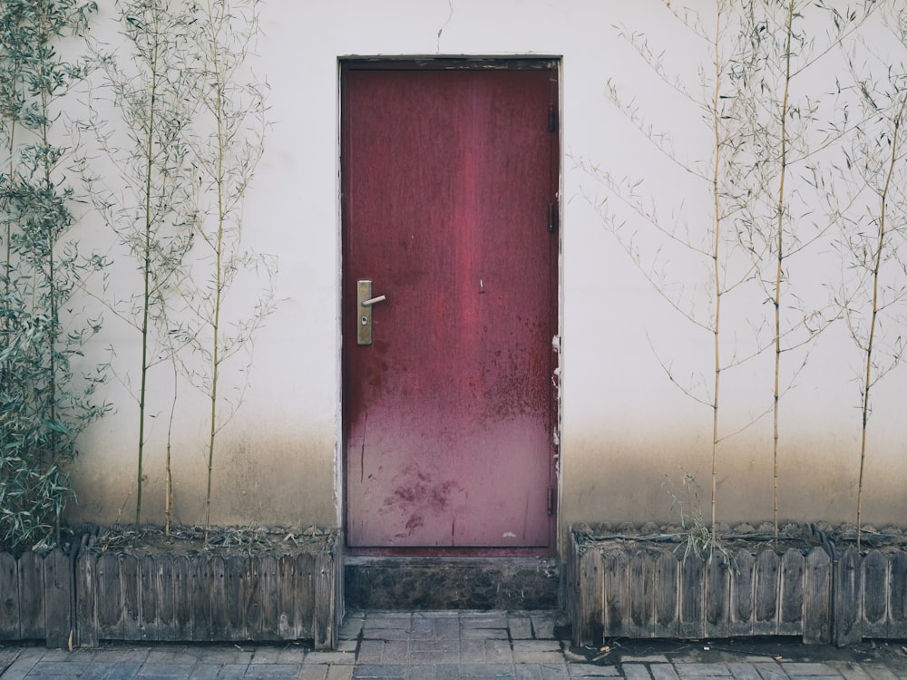 close maroon door