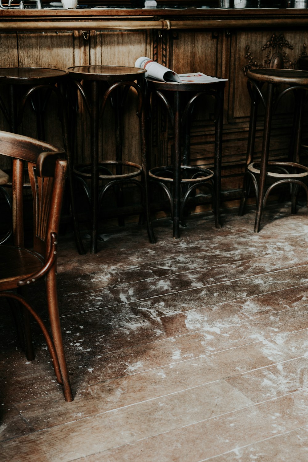 brown bar stools