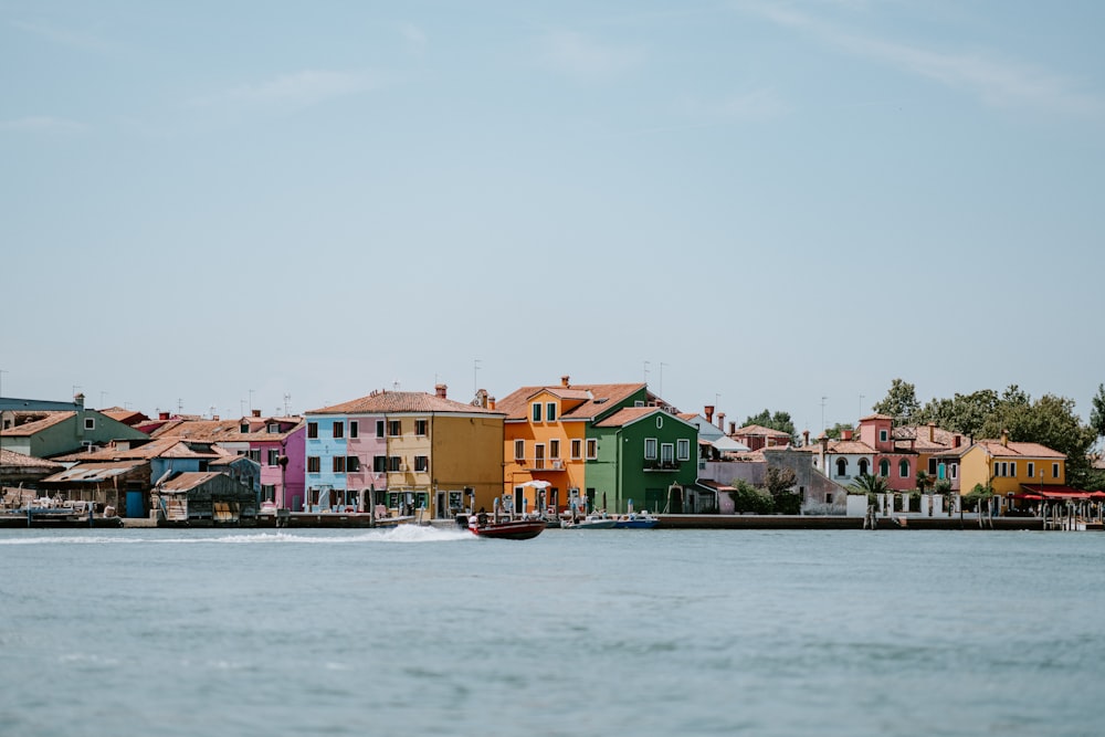 assorted-color painted house at daytime