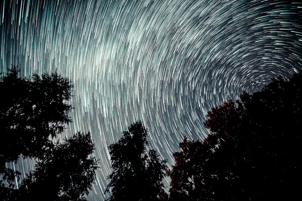 Fotografia timelapse del cielo stellato