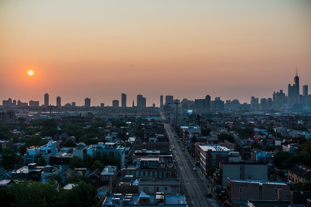 high rise buildings during golden hour