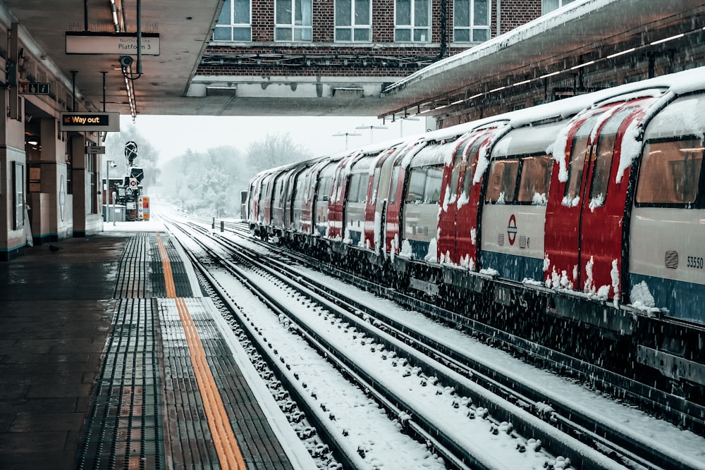 snow covered train