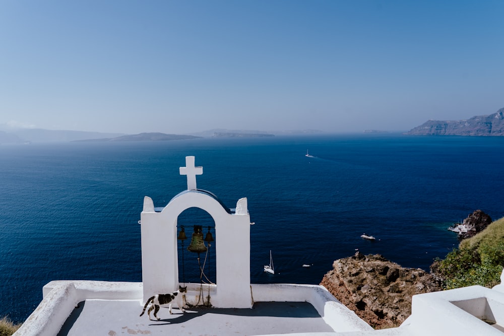 white cross statuette