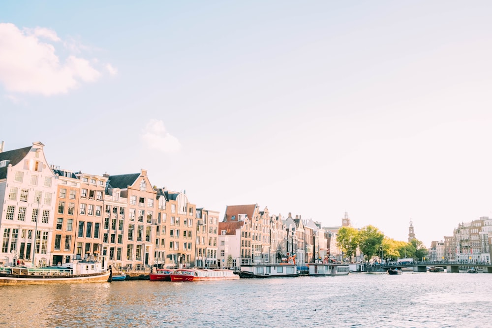 body of water between buildings at daytime