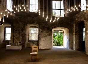 turned-on pendant lights
