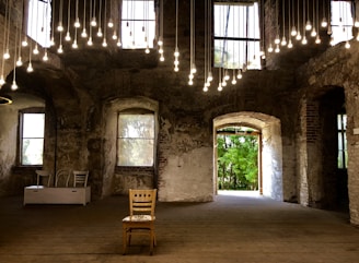 turned-on pendant lights
