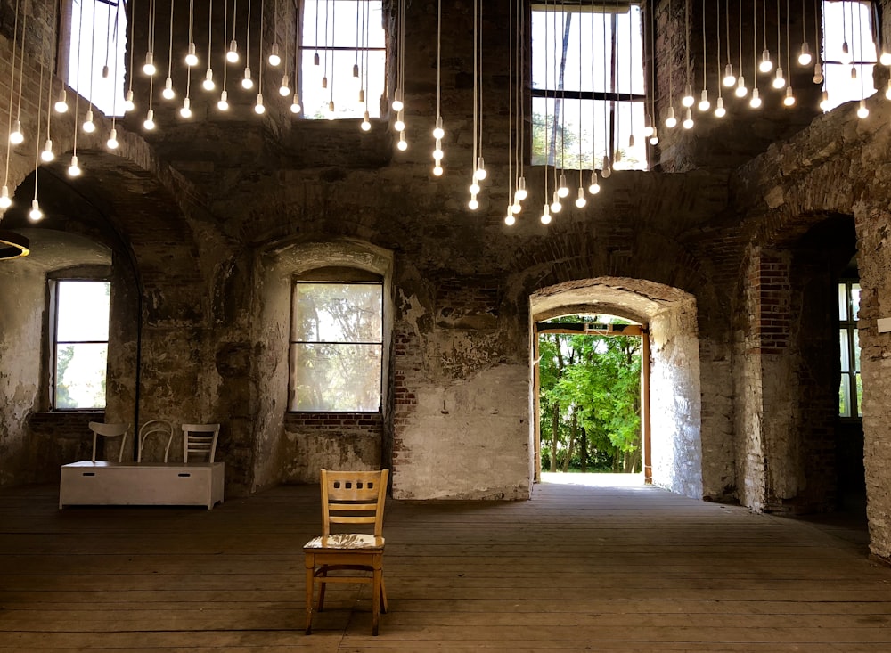 turned-on pendant lights