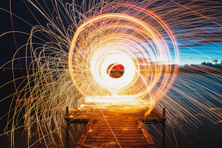 time lapse photography if a pier