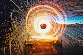time lapse photography if a pier