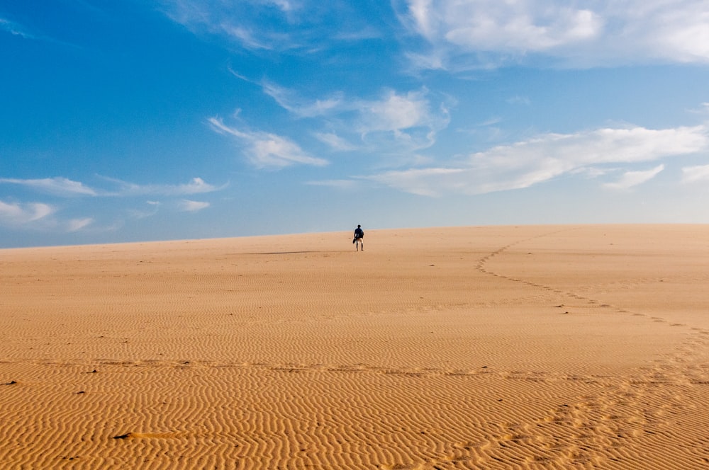 person standing on desert at daytime
