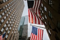 worm's eye view photography of USA flag on pole