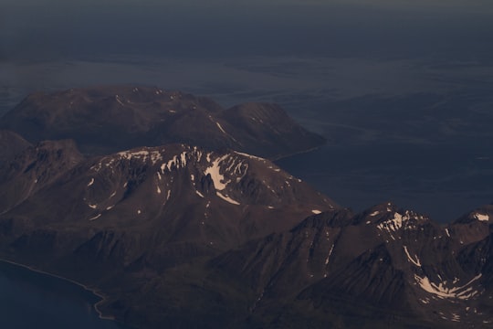 aerial photography of mountains in Tromsø Airport Norway