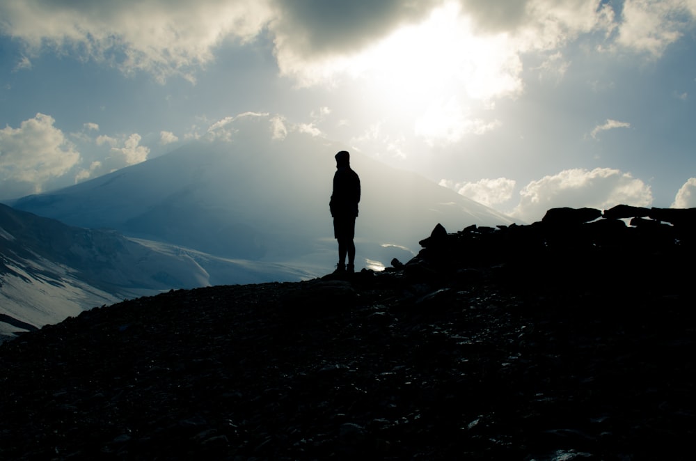 silhouette photo of man