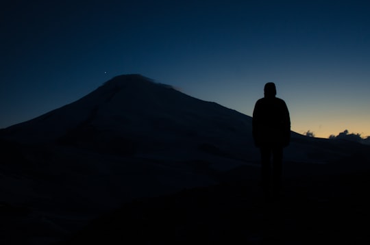 silhouette photo of person in Mount Elbrus Russia