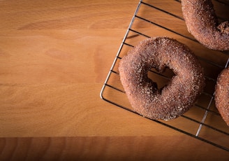 donut on gray steel stand