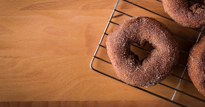 donut on gray steel stand