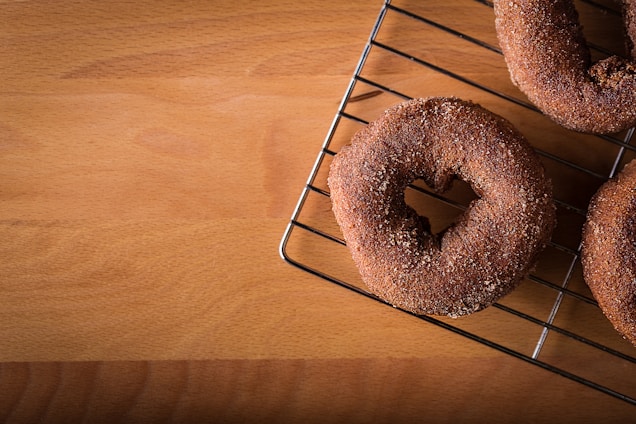 donut on gray steel stand